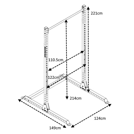 GM2 Half Power Squat Rack Cage with Optional Weight Storage &amp; Spotters
