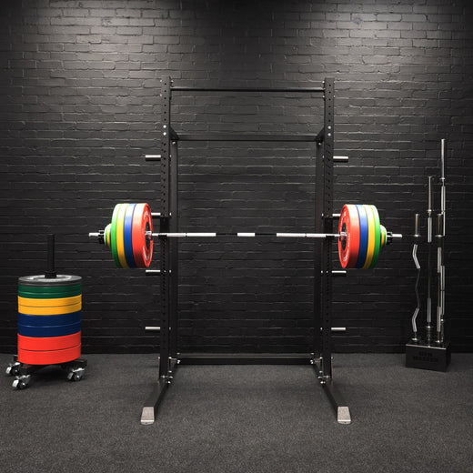 GM2 Half Power Squat Rack Cage with Optional Weight Storage &amp; Spotters