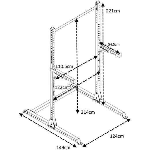 GM2 Half Power Squat Rack Cage with Optional Weight Storage &amp; Spotters