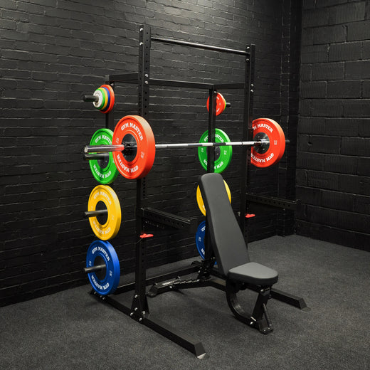 GM2 Half Power Squat Rack Cage with Optional Weight Storage &amp; Spotters