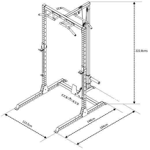 A technical illustration showing the dimensions of the product