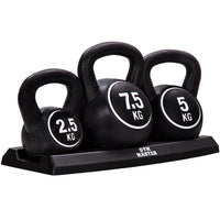 Thumbnail for 3-Piece Kettlebell Set | 2.5kg + 5kg + 7.5kg Weights & Stand