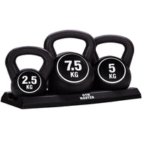 Thumbnail for 3-Piece Kettlebell Set | 2.5kg + 5kg + 7.5kg Weights & Stand
