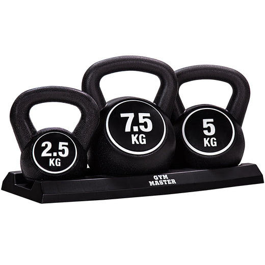 3-Piece Kettlebell Set | 2.5kg + 5kg + 7.5kg Weights & Stand
