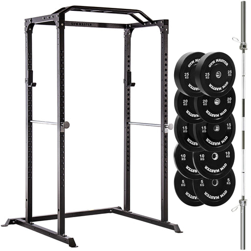 GM1 Power Rack with Barbell and Weight Set