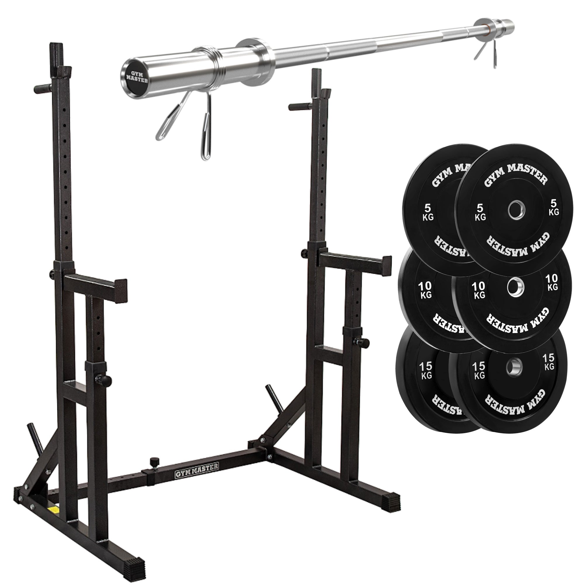 Heavy Duty Adjustable Squat Rack With 6ft Barbell and
