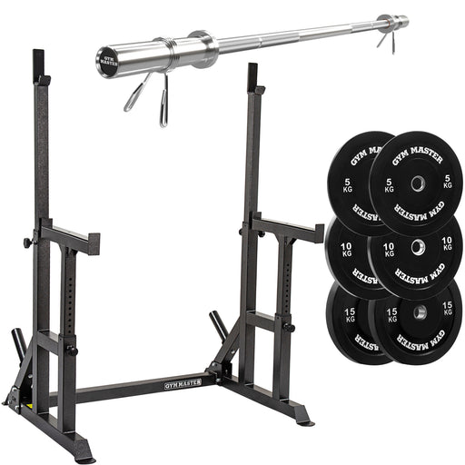 GM2 Squat Rack with 6ft Int'l. Barbell and Weight Plates