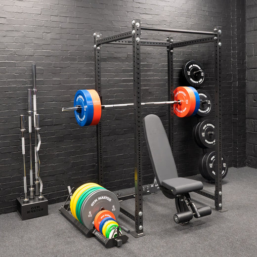 GM3 Power Rack With Bench, Barbell and Weights Set