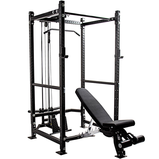 GM3 Power Rack Squat Cage with Dual Cable System and Bench