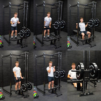 Thumbnail for GM3 Power Rack Squat Cage with Dual Cable System and Bench