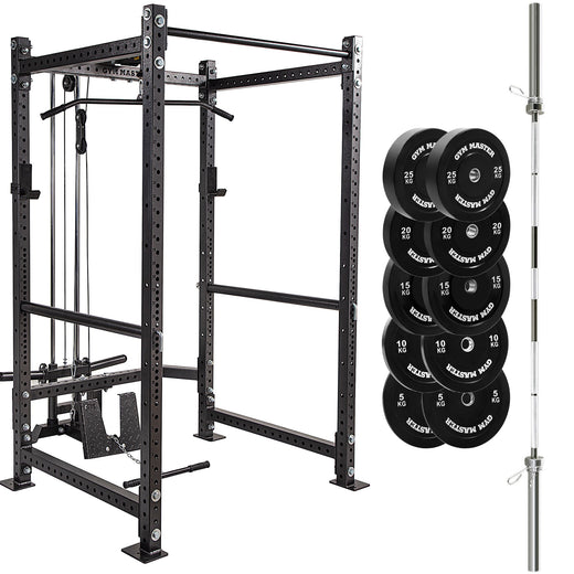 GM3 Power Rack Cable System 150kg Plates and Optional 6ft Int'l or 7ft Barbell