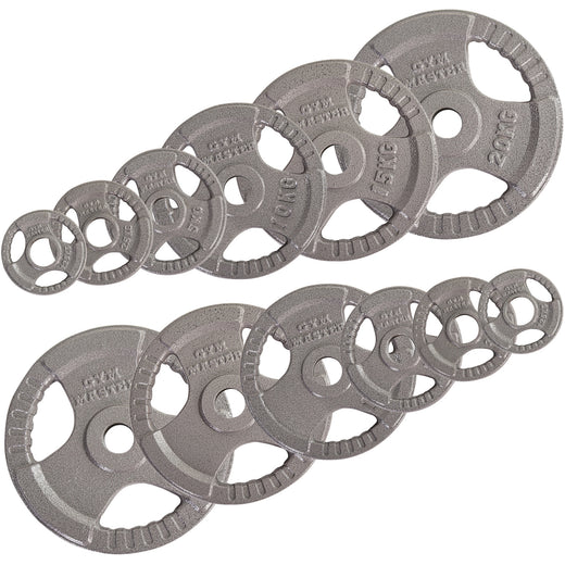 Olympic Bar and Cast Iron Weight Plates Set