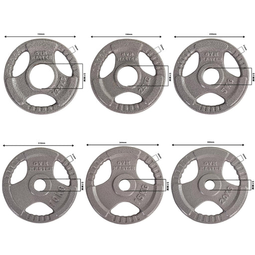 Olympic Bar and Cast Iron Weight Plates Set