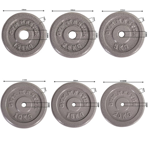 Standard Bar and Cast Iron Weight Plates Set