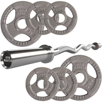 Thumbnail for Olympic Curl Bar and 20kg Tri Grip Cast Iron Weight Set
