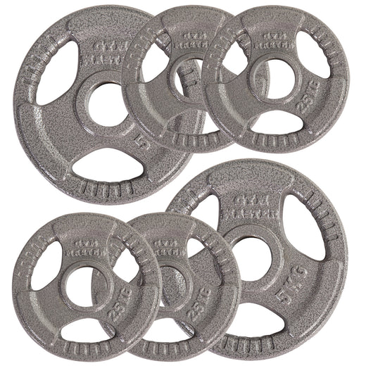 Olympic Curl Bar and 20kg Tri Grip Cast Iron Weight Set