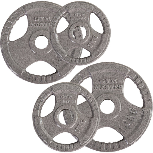 Olympic Curl Bar and 30kg Tri Grip Cast Iron Weight Set