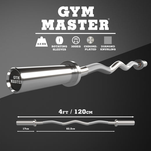 Olympic Curl Bar and 30kg Tri Grip Cast Iron Weight Set