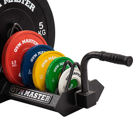 Black Bumper Plates Set & Change Plates & Storage Trolley