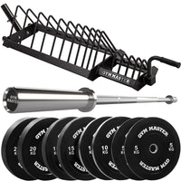 Thumbnail for Olympic Barbell With Bumper Plate Set and Weight Storage Stand