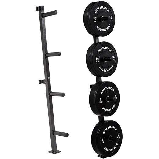 Wall Mounted Olympic Weight Plate Storage Rack and 150kg Set of 2" Bumper Plates