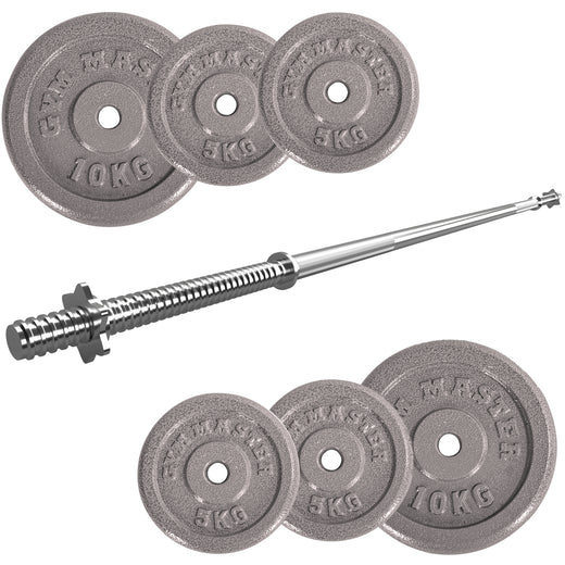 Standard 5ft Barbell and 40kg Cast Iron Weight Set