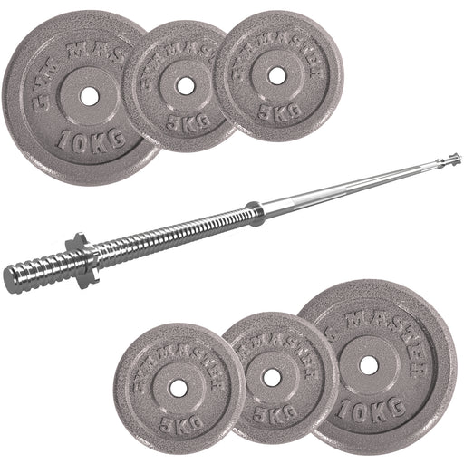 Standard 6ft Barbell and 40kg Cast Iron Weight Set