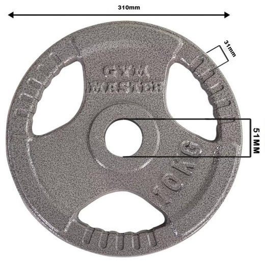 Olympic 6ft Barbell and 40kg Tri Grip Cast Iron Weight Set