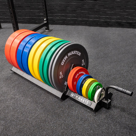 Coloured Bumper Plates Set & Change Plates & Storage Trolley