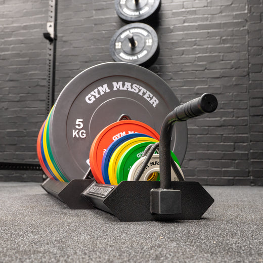 Coloured Bumper Plates Set & Change Plates & Storage Trolley