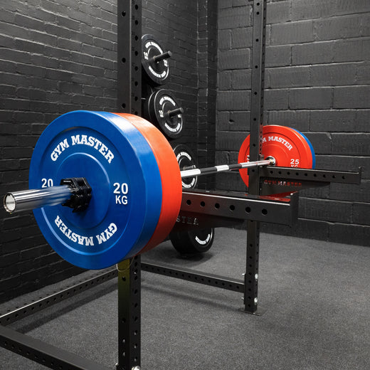 GM1 Power Rack with Barbell and Coloured Bumper Weight Set
