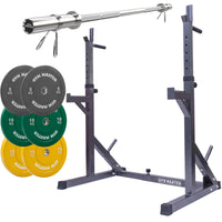 Thumbnail for Squat Rack With Barbell and 60KG Coloured Weights