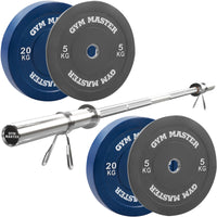 Thumbnail for Olympic Weight Bar and Coloured Bumper Plates Set