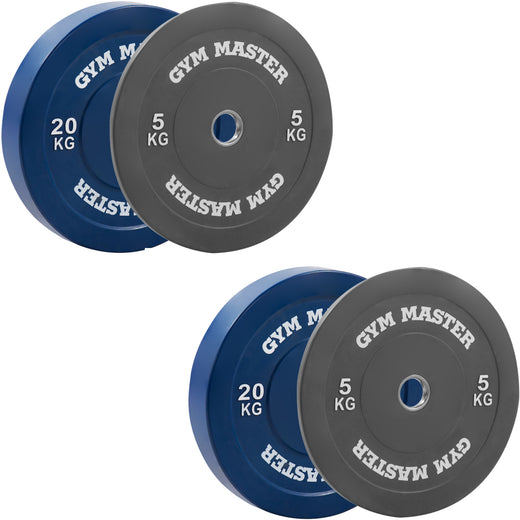 Olympic Weight Bar and Coloured Bumper Plates Set