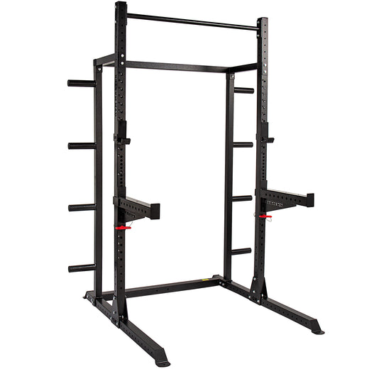GM2 Half Power Rack Set With Bench Barbell and Coloured Bumper Weight Plates