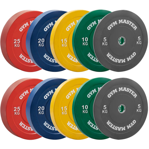 GM2 Half Power Rack Set With Bench Barbell and Coloured Bumper Weight Plates