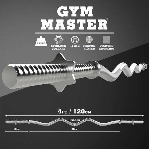Product information diagram of chrome ez-bar barbell