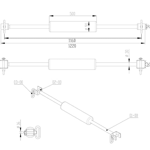 GM3 Lap Bar Leg Pad Knee Cushion Power Rack Attachment for Lat Pulldown Exercises on 60x60mm Cages