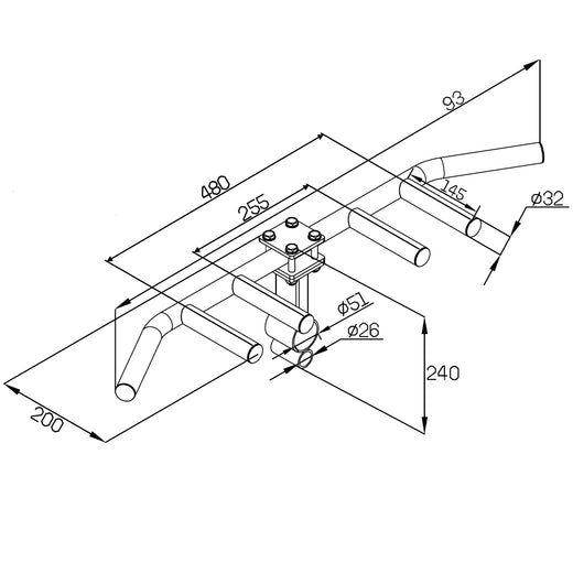 Multi Grip Landmine T-Bar Row Handle for Standard and Olympic Barbells