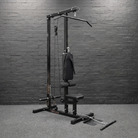 Thumbnail for Angled shot of GYM MASTER lat pulldown cable machine in gym background