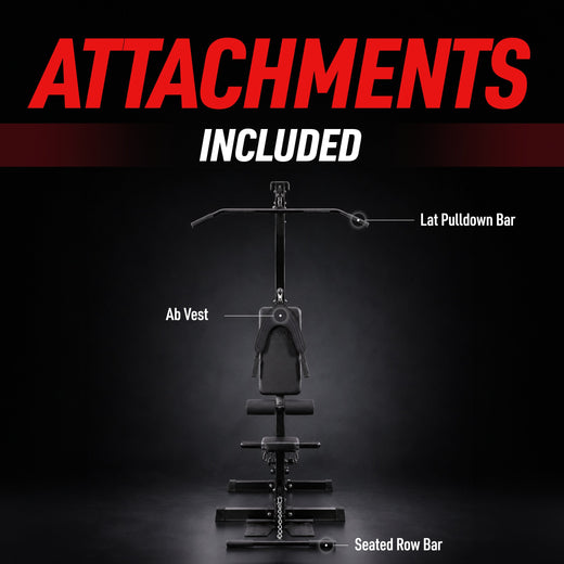 Lat Machine with Ab Crunch Attachment