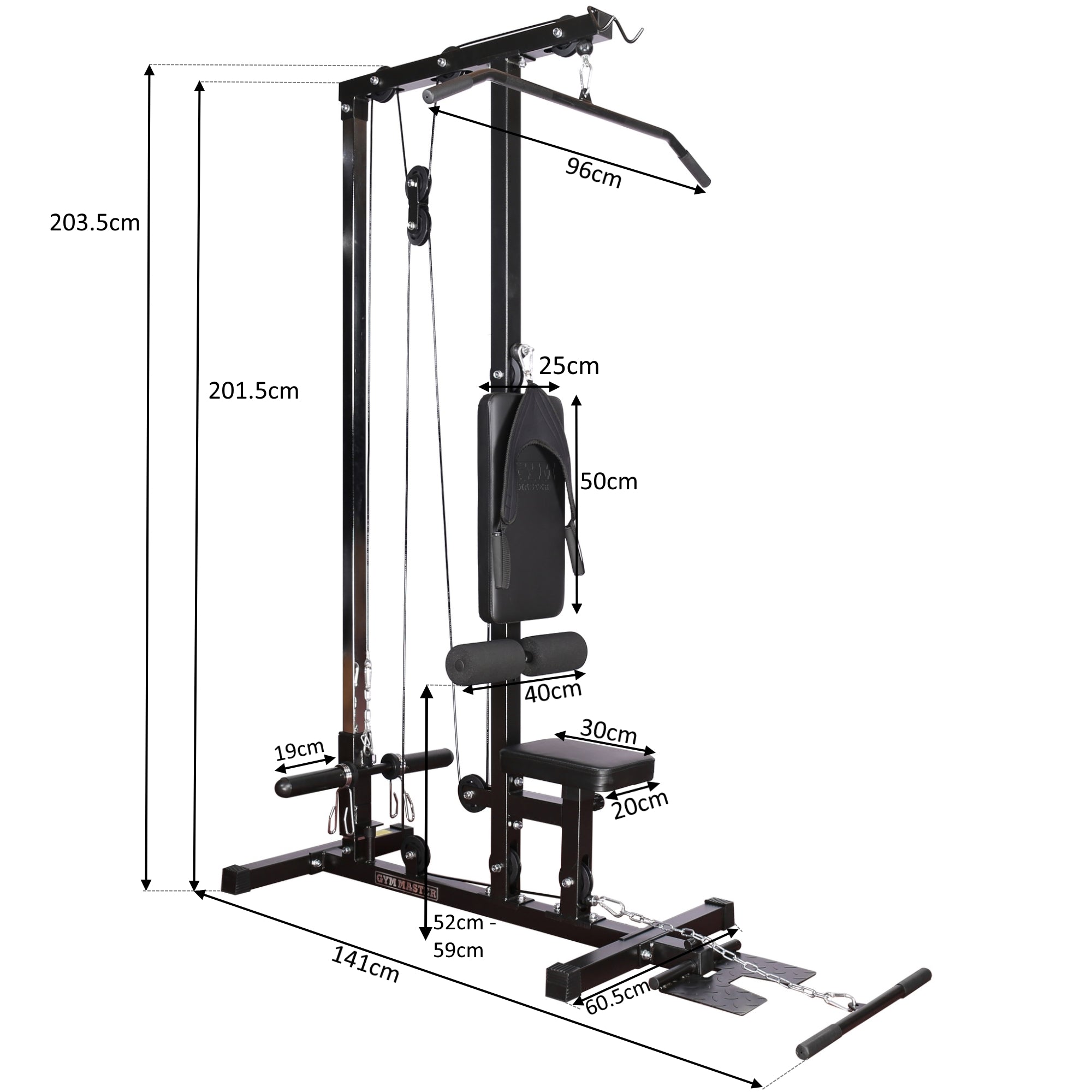 Lat Machine with Ab Crunch Attachment – Gym Master Gym Equipment