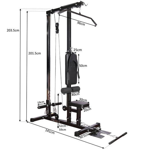 Lat Machine with Ab Crunch Attachment