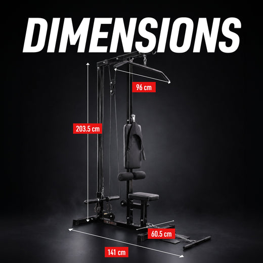 Lat Machine with Ab Crunch Attachment