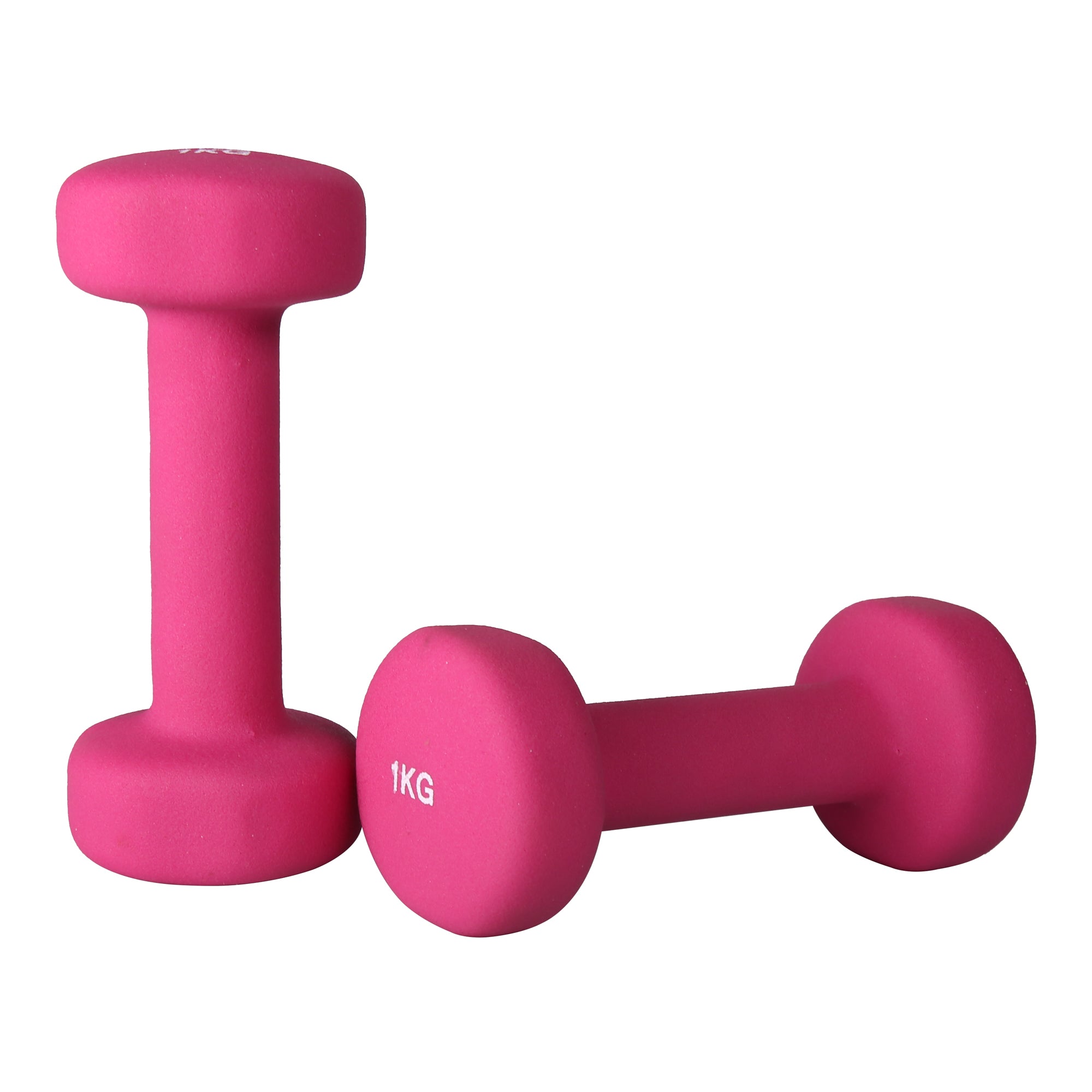 Relaxdays Dumbbells Adjustable, Set Of 2, Fitness Weights 1KG, 1,5KG, 2KG, Rubberised, Gym Equipment For Women, Pink, 25 X 7 Cm