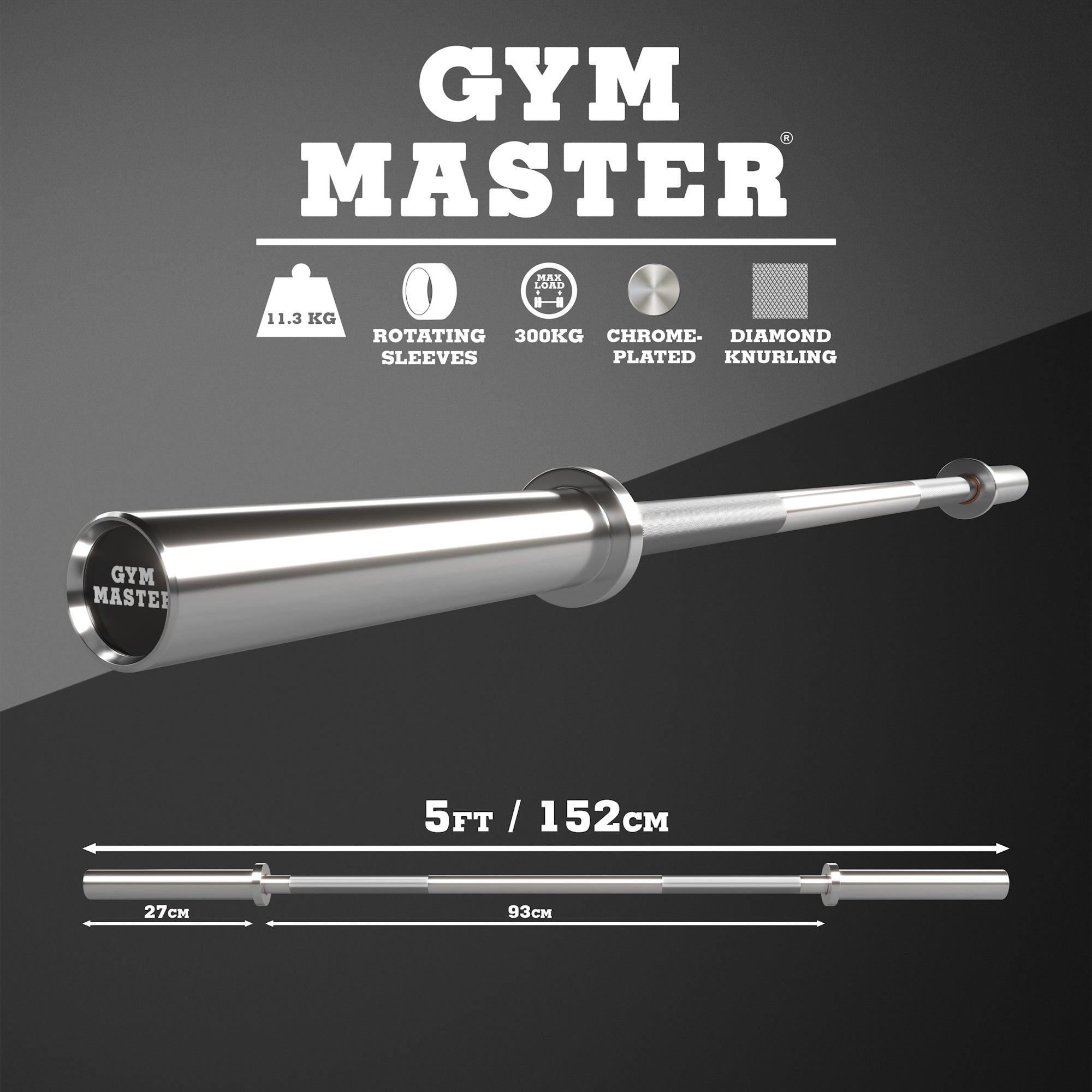 Olympic Barbell 2" Weight Bar – 4ft / 5ft / 6ft / 6ft International / 7ft
