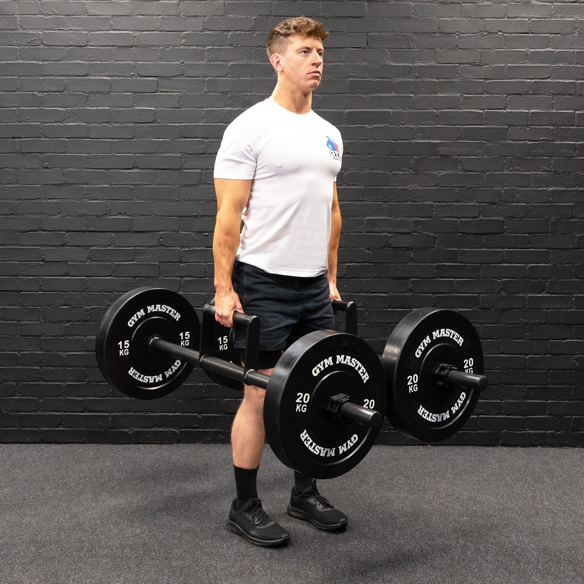Pair of Farmers Walk Handles and Collars for Olympic Weight Plates