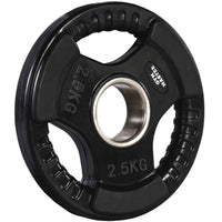 Thumbnail for A set of tri grip GYM MASTER weight plates of various weights
