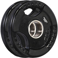 Thumbnail for A set of tri grip GYM MASTER weight plates of various weights
