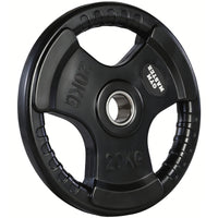 Thumbnail for A set of tri grip GYM MASTER weight plates of various weights